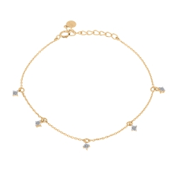 Браслет из красного золота с камнями Бриллиант