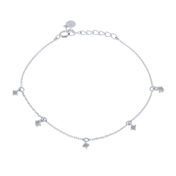 Браслет из белого золота с камнями Бриллиант