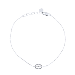 Браслет из белого золота с камнями Бриллиант