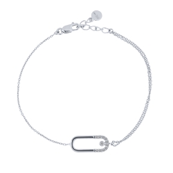 Браслет из белого золота с камнями Бриллиант