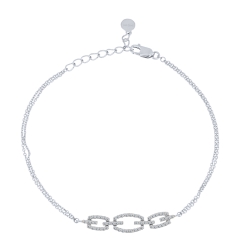 Браслет из белого золота с камнями Бриллиант