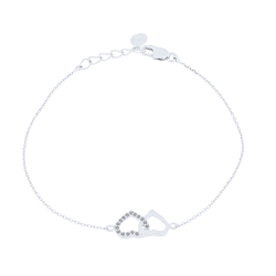 Brățară Love din aur alb cu Diamant