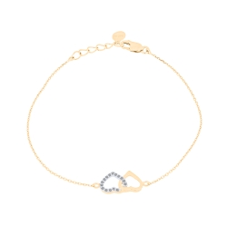 Brățară Love din aur roșu cu Diamant