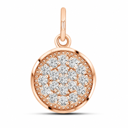 Pandantiv din aur roșu cu pietre Cubic Zirconia Incolor