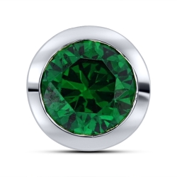 Pandantiv din aur alb cu pietre Cubic Zirconia Verde