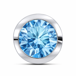 Pandantiv din aur alb cu pietre Cubic Zirconia Albastru