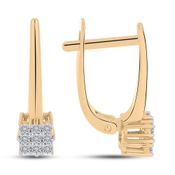 Серьги из красного золота с камнями Бриллиант