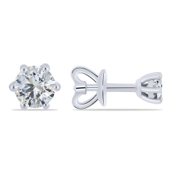 Cercei Pusete din aur alb cu pietre Diamant