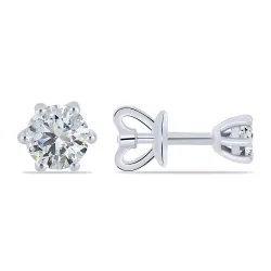 Cercei Pusete din aur alb cu Diamant