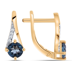 Cercei din aur roșu cu pietre Cubic Zirconia Incolor, Topaz London