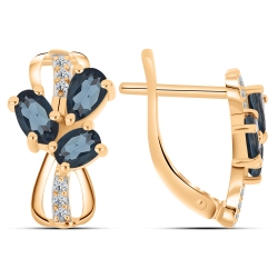 Cercei din aur roșu cu pietre Cubic Zirconia Incolor, Topaz London