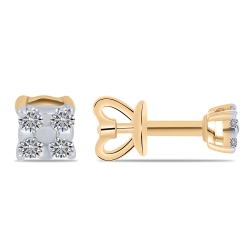 Серьги Пусеты из красного золота с камнями Бриллиант