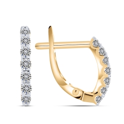 Серьги из красного золота с камнями Бриллиант