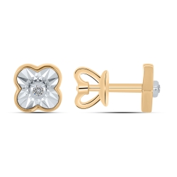 Cercei Pusete din aur roșu cu pietre Diamant