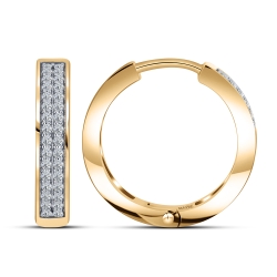 Cercei Creole din aur roșu cu pietre Cubic Zirconia Incolor