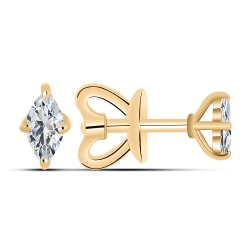 Cercei Pusete din aur roșu cu pietre Cubic Zirconia Incolor