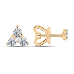 Cercei Pusete din aur roșu cu pietre Cubic Zirconia Incolor