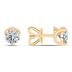 Cercei Pusete din aur roșu cu pietre Cubic Zirconia Incolor