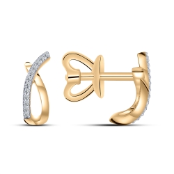 Cercei Pusete din aur roșu cu pietre Cubic Zirconia Incolor