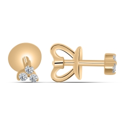Cercei Pusete din aur roșu cu pietre Cubic Zirconia Incolor