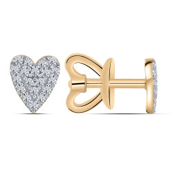 Cercei Pusete din aur roșu cu pietre Cubic Zirconia Incolor