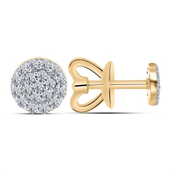 Cercei Pusete din aur roșu cu pietre Cubic Zirconia Incolor