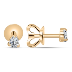 Cercei Pusete din aur roșu cu pietre Cubic Zirconia Incolor