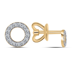Cercei Pusete din aur roșu cu pietre Cubic Zirconia Incolor