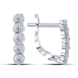 Cercei p-u copii din aur alb cu pietre Cubic Zirconia Incolor