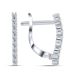 Cercei p-u copii din aur alb cu pietre Cubic Zirconia Incolor