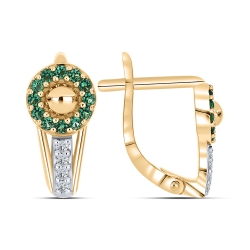 Cercei p-u copii din aur roșu cu pietre Cubic Zirconia Incolor, Nanosmarald