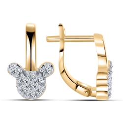 Cercei p-u copii din aur roșu cu pietre Cubic Zirconia Incolor