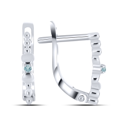 Серьги из белого золота с камнями Нано топаз