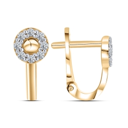Cercei p-u copii din aur roșu cu pietre Cubic Zirconia Incolor