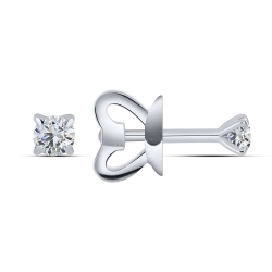 Cercei Pusete din aur alb cu pietre Cubic Zirconia Incolor