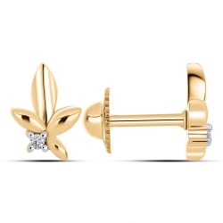 Cercei Pusete din aur roșu cu pietre Cubic Zirconia Incolor