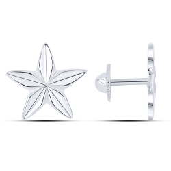 Cercei Pusete din aur alb fără pietre