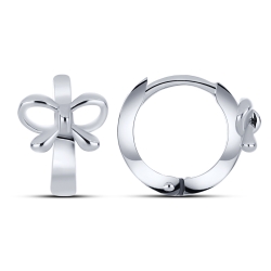 Cercei Creole din aur alb fără pietre