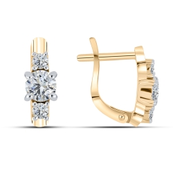 Cercei din aur roșu cu pietre Cubic Zirconia Incolor