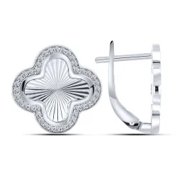 Cercei din aur alb cu Cubic Zirconia Incolor