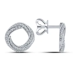 Cercei Pusete din aur alb cu Cubic Zirconia Incolor