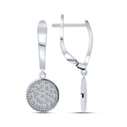 Cercei Suspendați din aur alb cu Cubic Zirconia Incolor