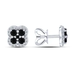 Cercei Pusete din aur alb cu Cubic Zirconia Incolor, Spinel natural