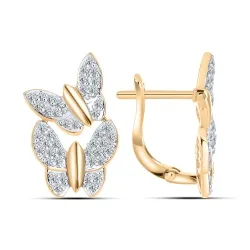 Cercei din aur roșu cu Cubic Zirconia Incolor