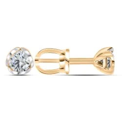 Cercei Pusete din aur roșu cu Diamant
