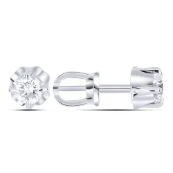 Cercei Pusete din aur alb cu Diamant