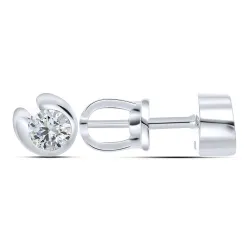 Cercei Pusete din aur alb cu Diamant