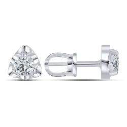 Cercei Pusete din aur alb cu Diamant