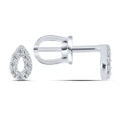 Cercei Pusete din aur alb cu Diamant