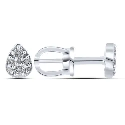 Cercei Pusete din aur alb cu Diamant